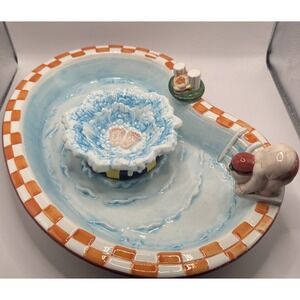 Vintage Lillian Vernon Swimming Pool Diver Chip & Dip Dish‎ Tray 2 PC Set